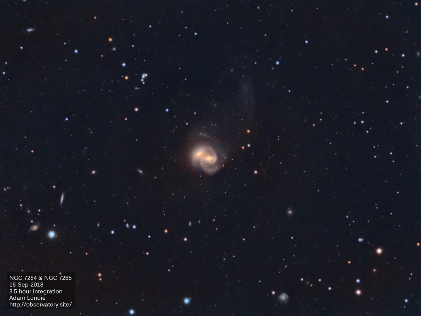 Arp 93 Colliding Galaxies NGC7284 and NGC7285