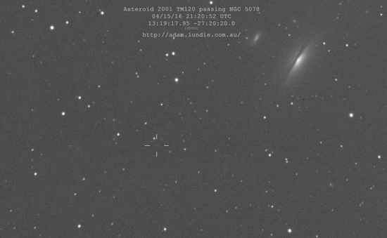 Asteroid 2001 TM120 Passing NGC 5078