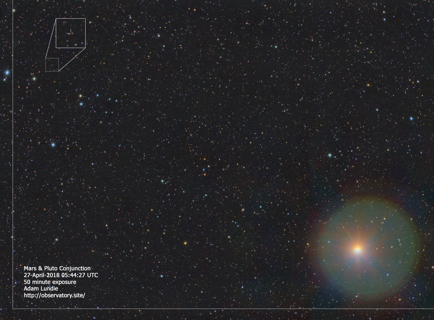 Mars and Pluto Conjunction Adam Lundie Eatons Hill Observatory