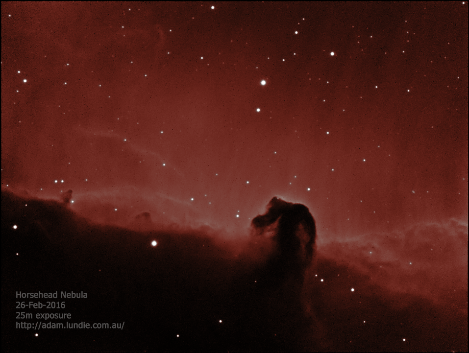New Mount, New Guiding Optics, and a Test Shot of the Horsehead Nebula